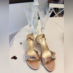 Nordstrom BP Platinum Satin Dressy Sandals